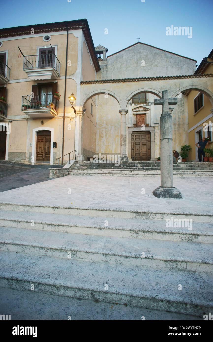 Stadt Teggiano, Salerno, Italien - SS Pietà Chiesa - Kirche Stockfoto