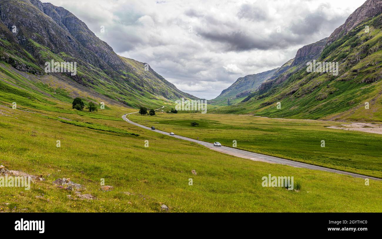 Das Massaker von Glencoe fand am 13. Februar 1692 in Glen Coe in den schottischen Highlands statt. Schätzungsweise 30 Mitglieder des Clan MacDonald waren kille Stockfoto