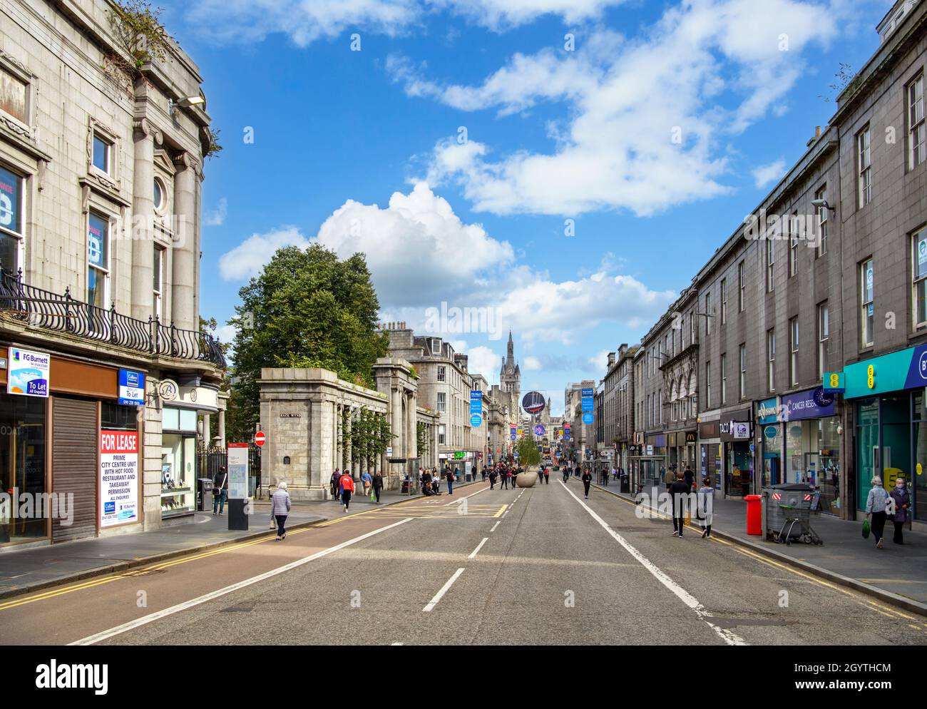 Union Street in Stadtzentrum, Aberdeen, Schottland, Großbritannien Stockfoto