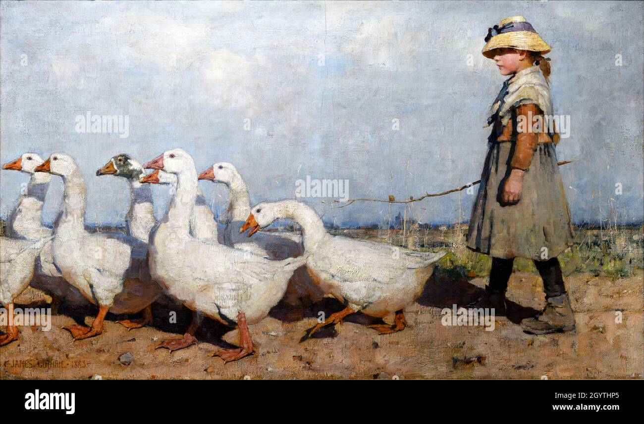 Zu Weiden Neu von Sir James Guthrie (1859-1930), Öl auf Leinwand, 1883 Stockfoto