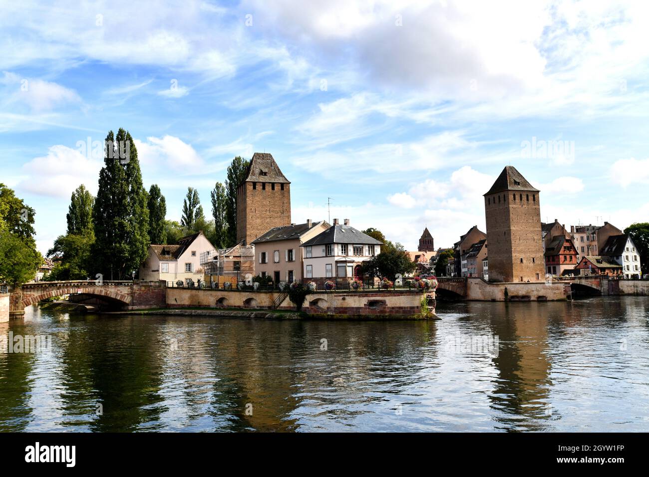 Straßburg, Frankreich, Ponts Couverts außerhalb von La Petite France in Straßburg, Elsass, Frankreich, europäische Stadt Stockfoto