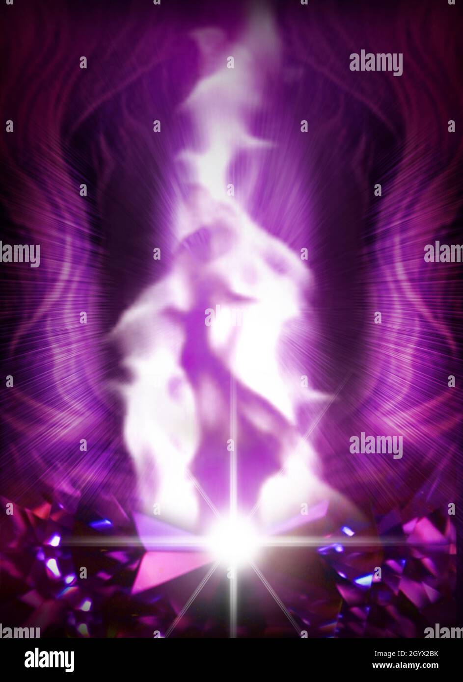 Die violette Flamme von Saint Germain (Göttliche Energie und Transformation) Stockfoto