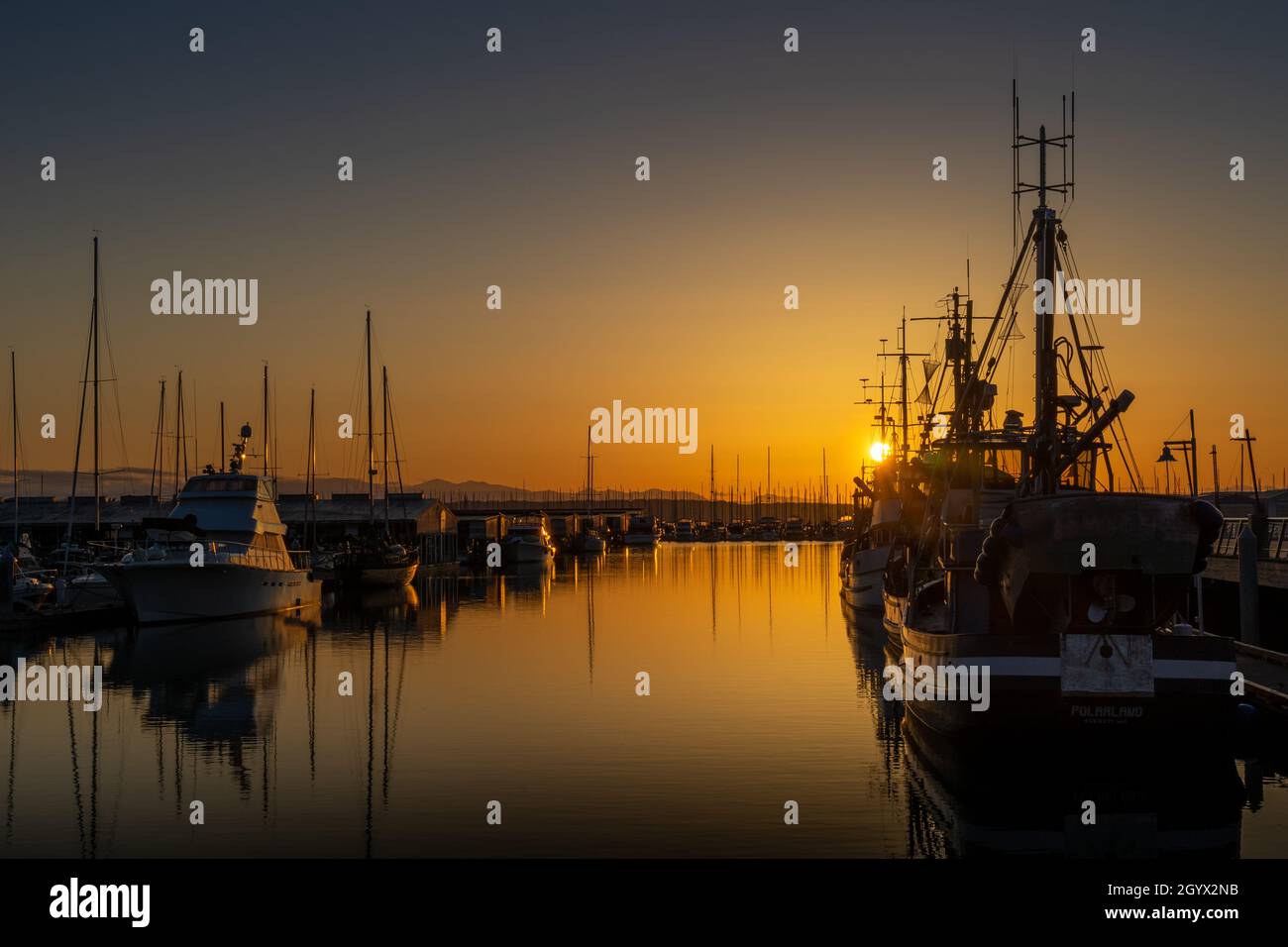 Sonnenuntergang über Port Gardner Everett Washington Stockfoto