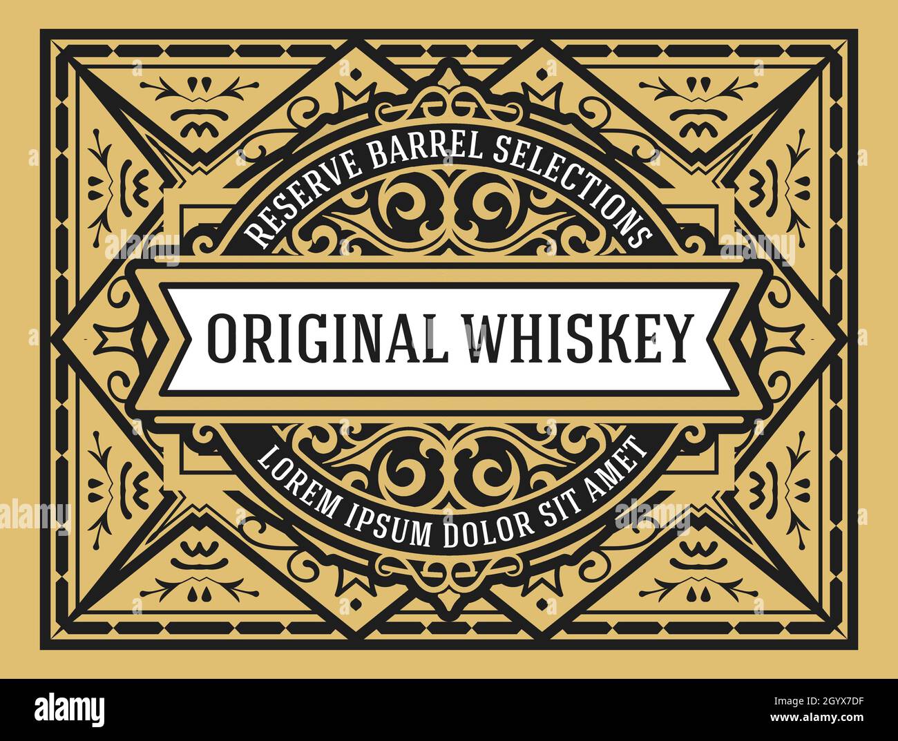 Whisky-Label mit alten Rahmen Stock Vektor