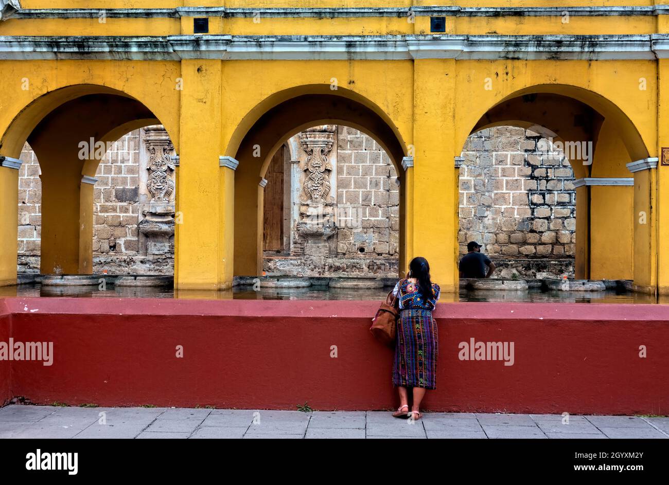 La Union Wasserbehälter Ruinen, Antigua, Guatemala, Stockfoto