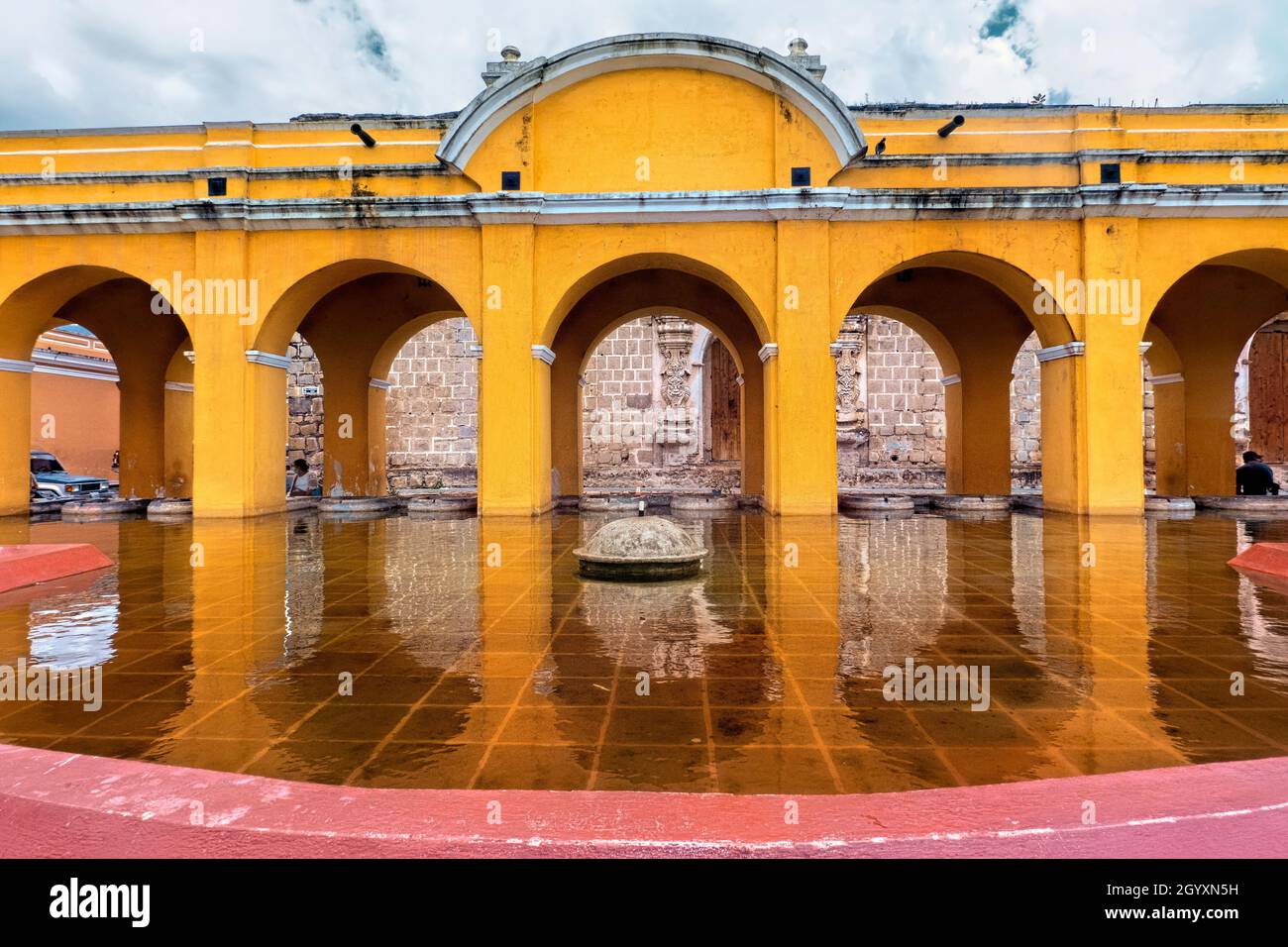 La Union Wasserbehälter Ruinen, Antigua, Guatemala, Stockfoto