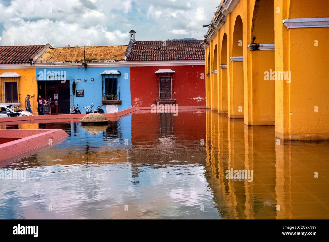 La Union Wasserbehälter Ruinen, Antigua, Guatemala, Stockfoto