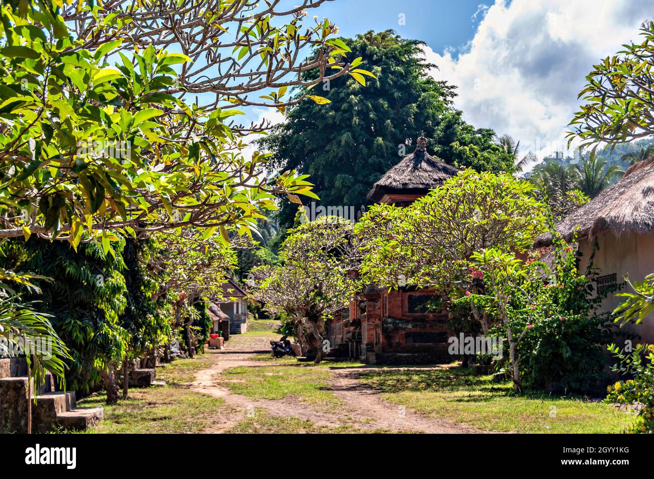 Straßen von Tenganan, traditionelles Dorf, Bali, Indonesien. Stockfoto