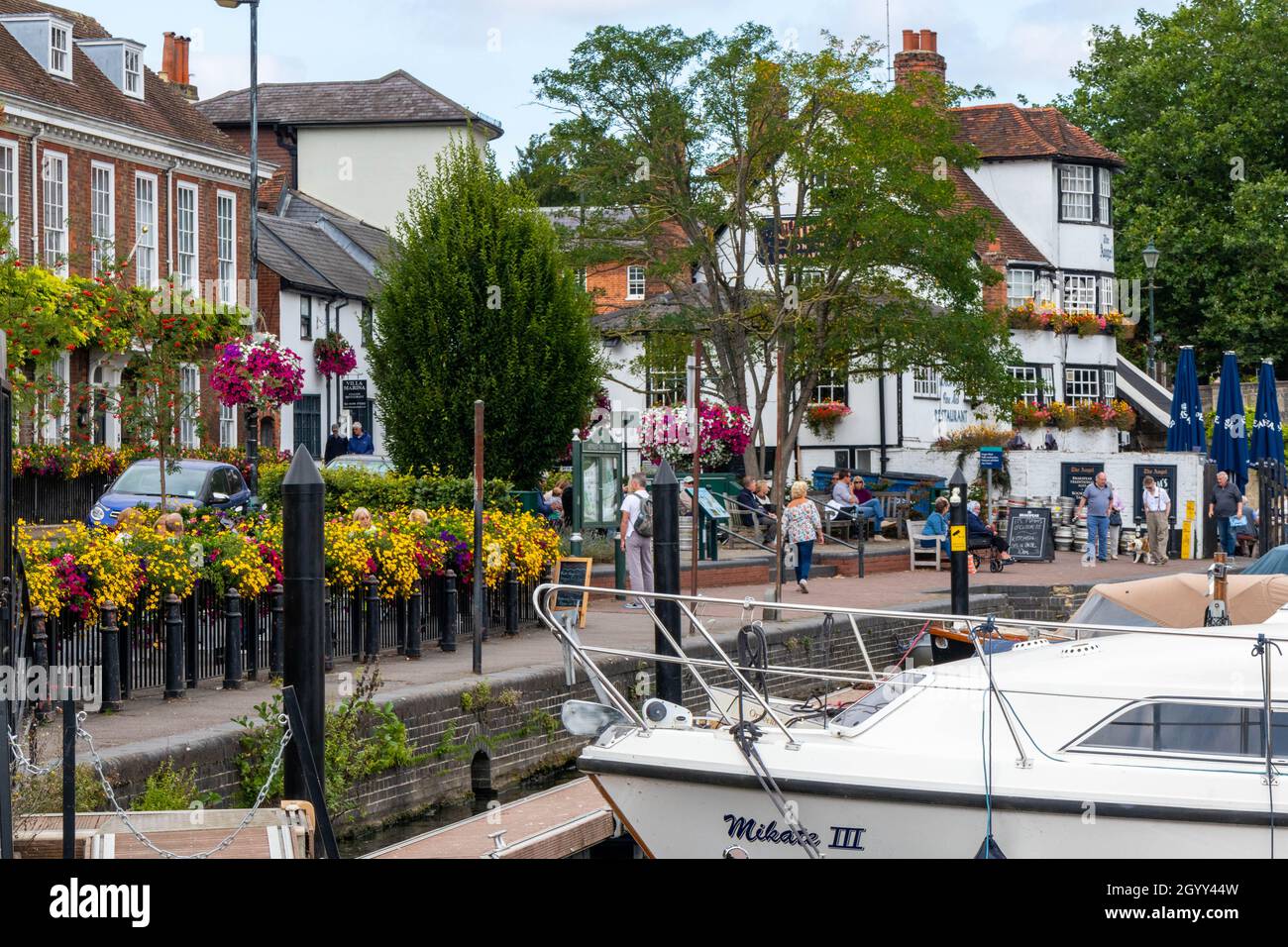 Das Ufer der Themse in Henley an der Themse, Oxfordshire, England, Großbritannien Stockfoto