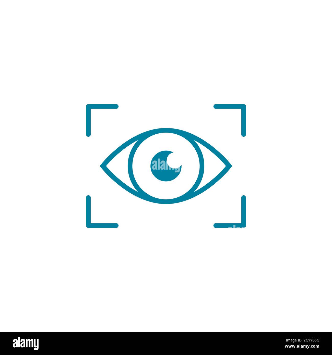 Symbol für die Linie des Augenscans. Biometrisches Konzept. Retina-ID. Sicherheitsberechtigung. Entsperren Sie das persönliche Gerät oder greifen Sie darauf zu. Identitätsbestätigung. Überwachung. Stock Vektor