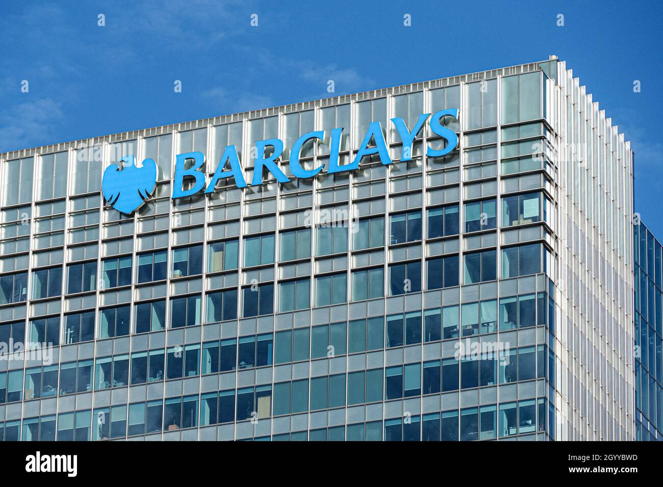 Der Hauptsitz von Barclays in Canary Wharf, London, England, Großbritannien Stockfoto