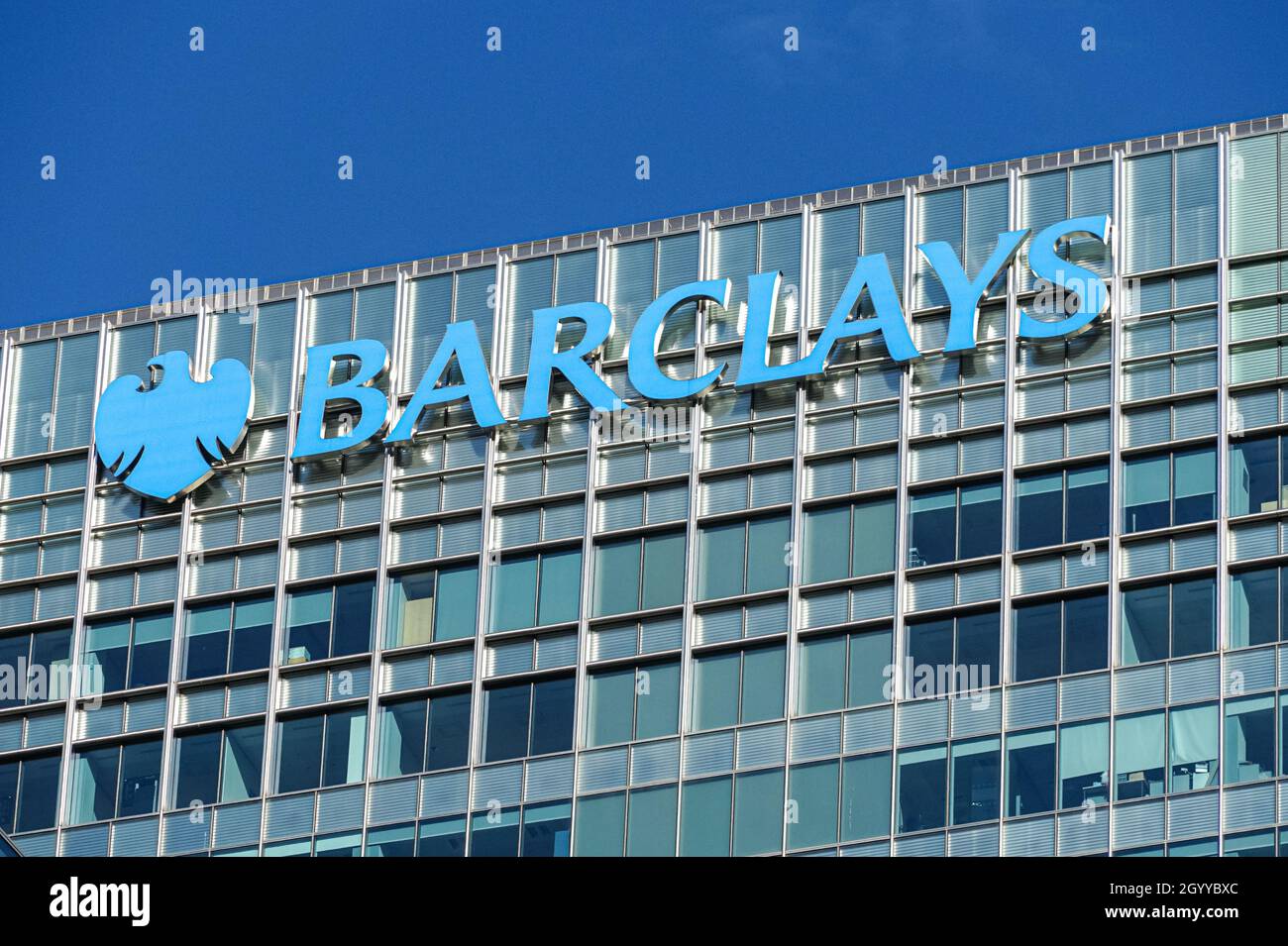 Der Hauptsitz von Barclays in Canary Wharf, London, England, Großbritannien Stockfoto