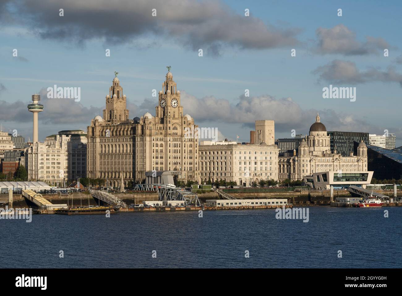 Abendsonne auf der Skyline von Liverpool Stockfoto