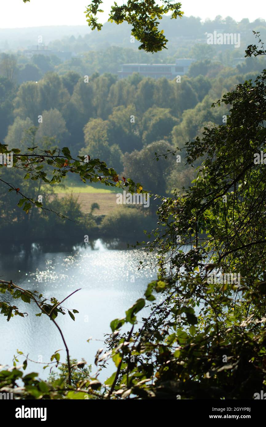 Blick auf die Ruhr in Mülheim Stockfoto
