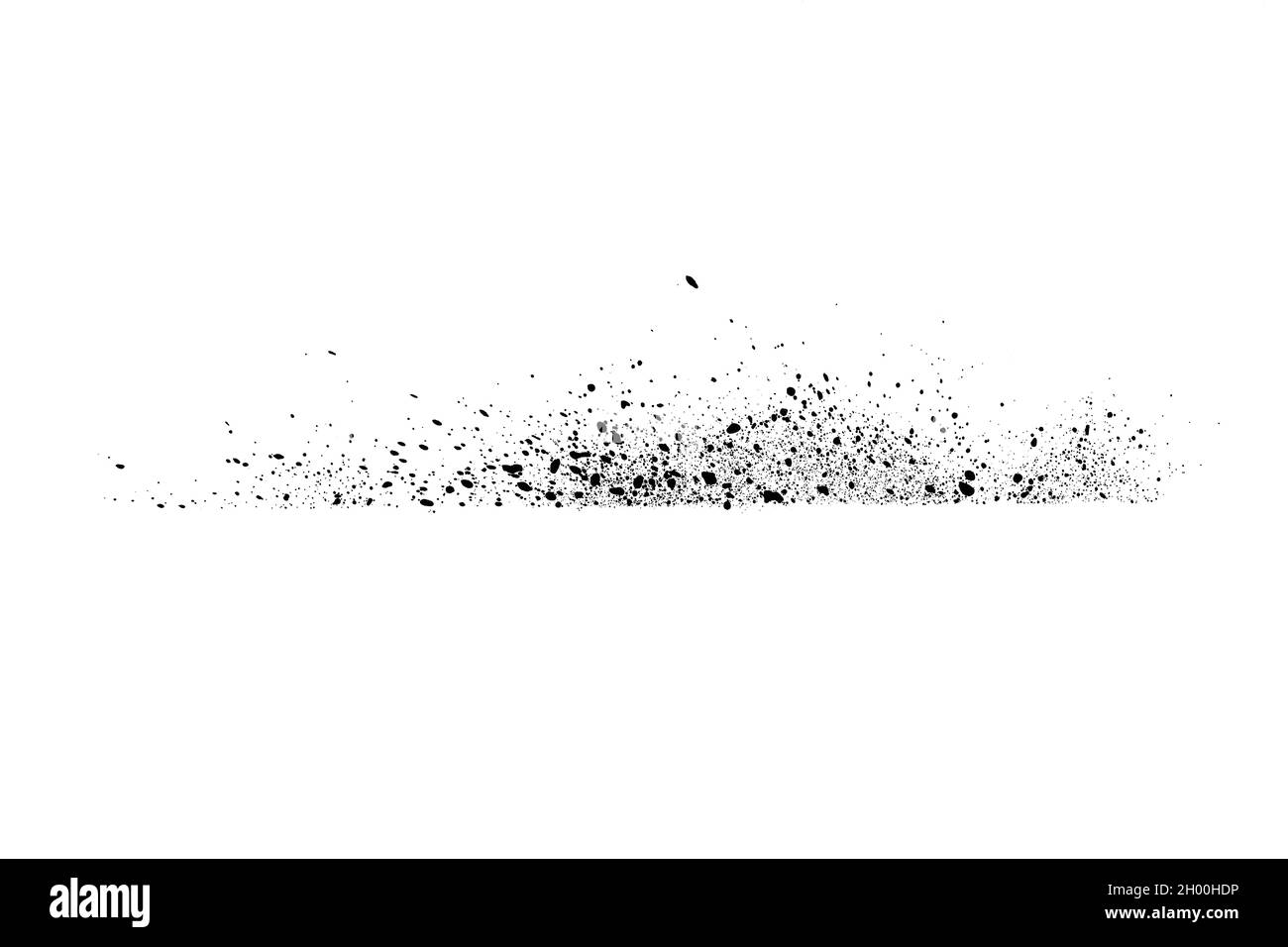 Tintenspritzer-Muster, Schwarzer Aquarell-Splatter-Hintergrund. Stockfoto