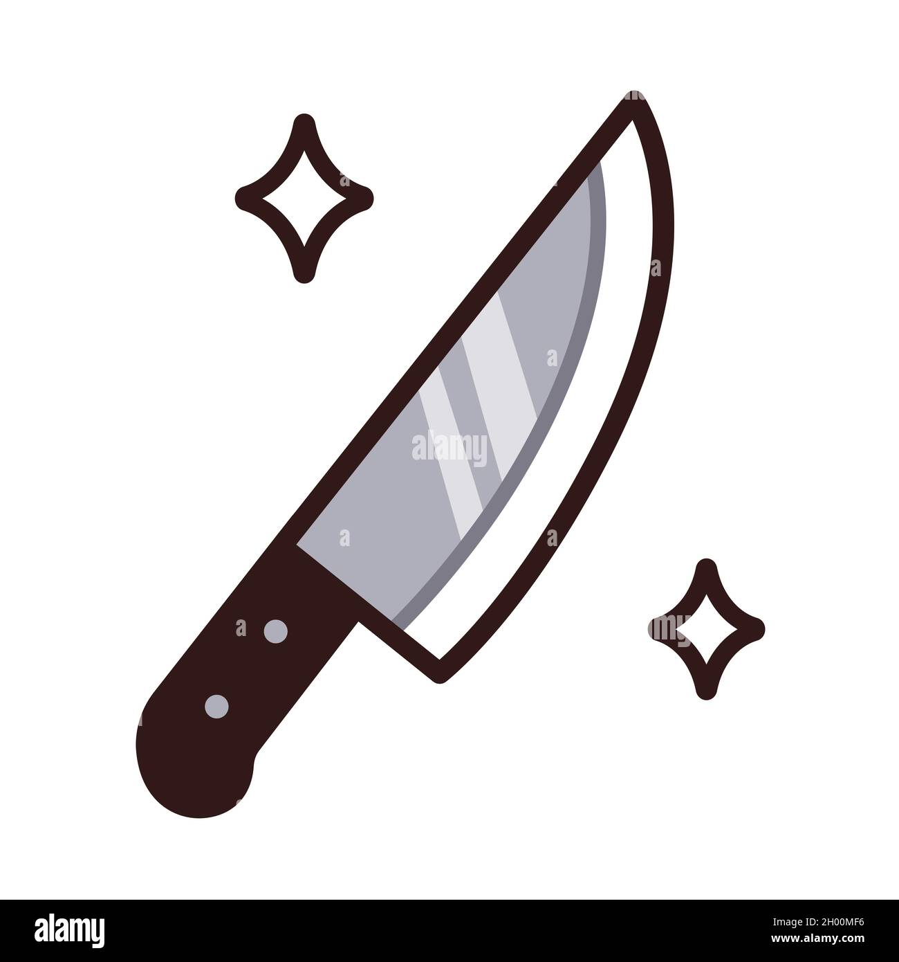 Niedliche Cartoon Küche Messer Zeichnung. Einfache Vektor-Clip Art