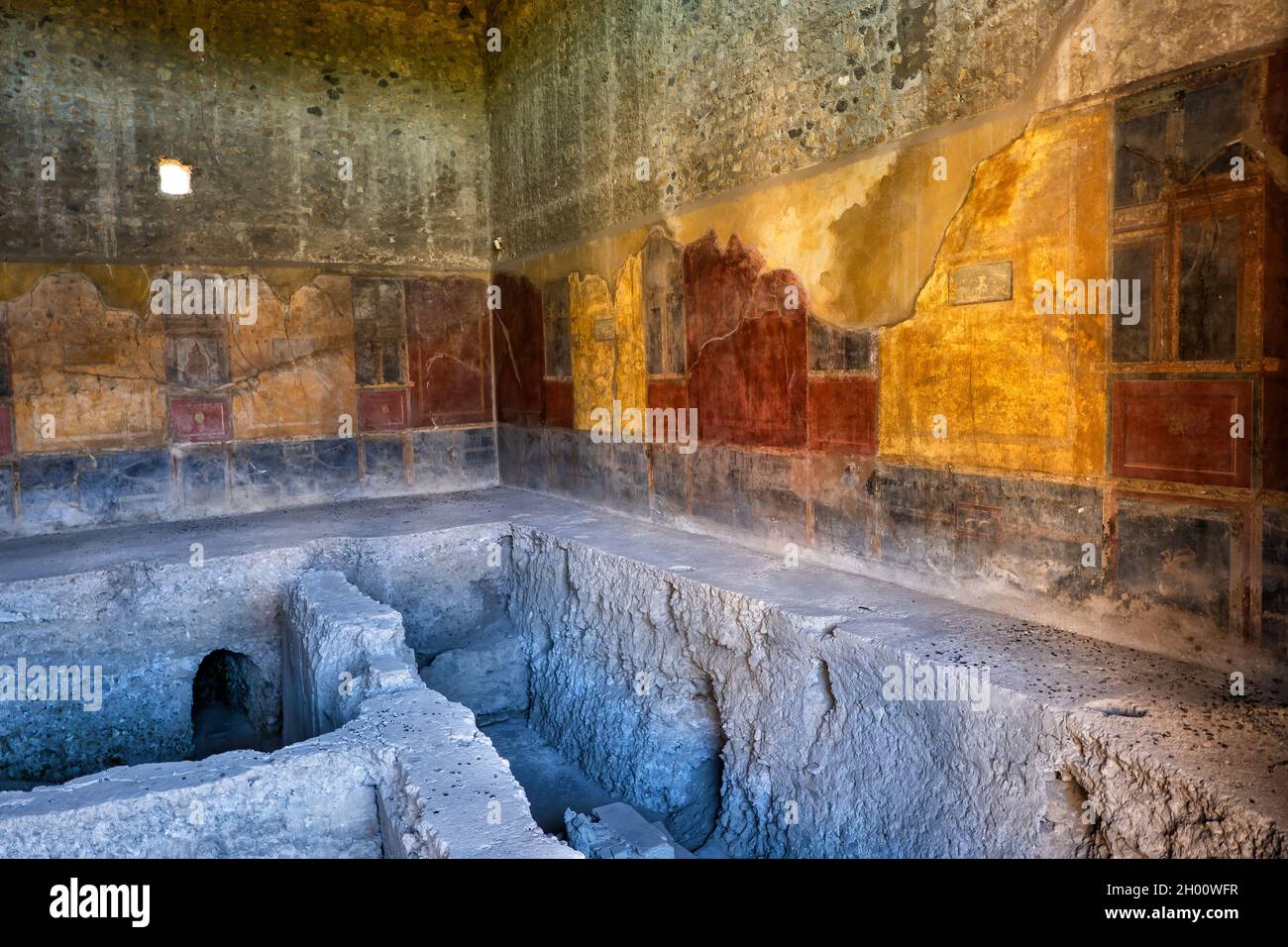 Zimmer im Haus des Menander (Casa del Menadro) in der antiken Stadt Pompeji, Kampanien, Italien Stockfoto