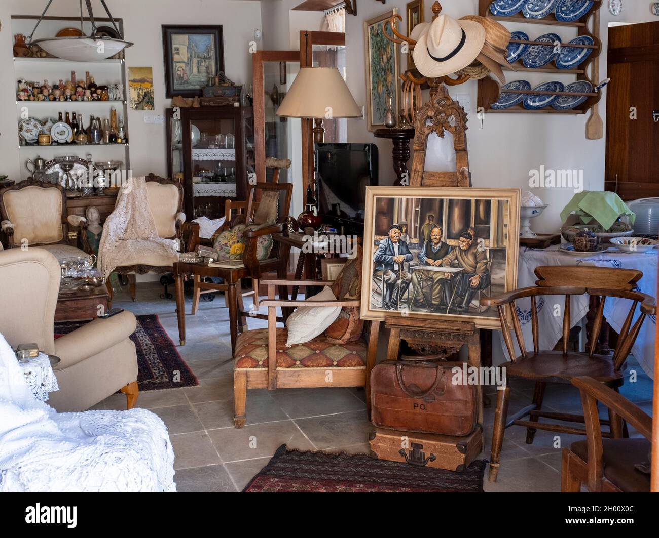 Traditionelles Haus im Dorf Arsos, Republik Zypern. Stockfoto