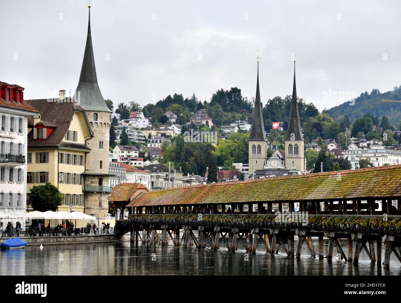 Chapel Bridge Luzern, Schweiz Stockfoto
