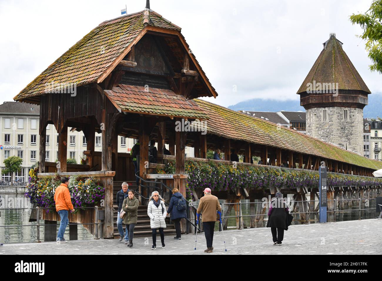 Chapel Bridge Luzern, Schweiz Stockfoto