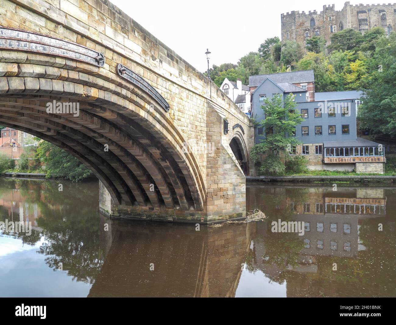 Framwelgate Bridge, River Wear, Durham City Centre, County Durham Stockfoto