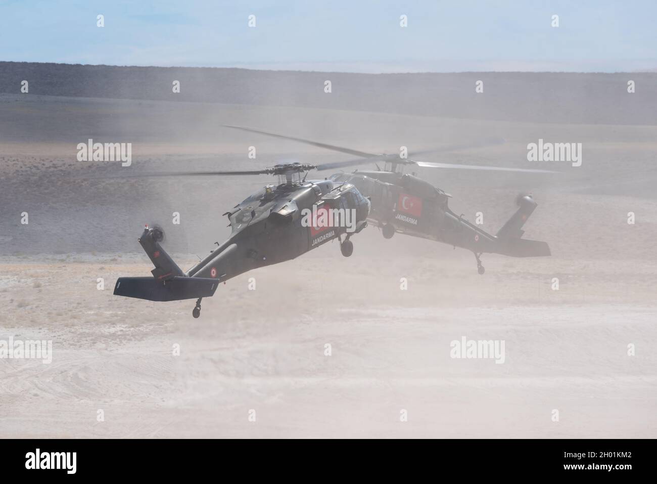 Sivrihisar, Türkei - 12. September 2021: Demoteam des türkischen Gendarms Celik Kanatlar war einer der Teilnehmer der Sivrihisar Airshows. Stockfoto