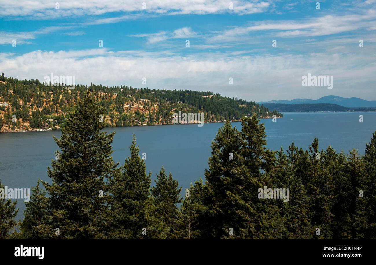 Schönen Coeur d'Alene Lake im Norden von Idaho Stockfoto