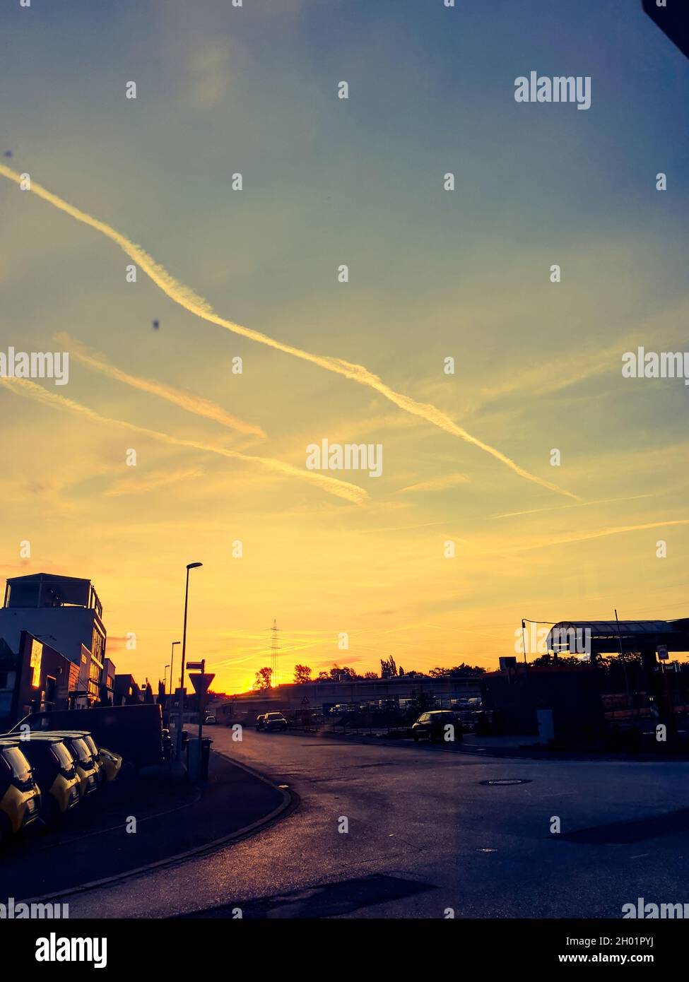 Sonnenaufgang in Mülheim-Ruhr Stockfoto