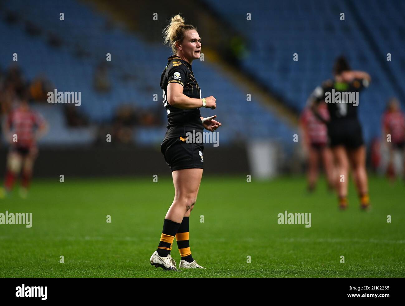 Coventry, Großbritannien. Oktober 2021. Allianz Premier 15s Rugby Union für Damen. Coventry Building Society Arena. Coventry. Megan Jones (Wespen). Kredit: Sport In Bildern/Alamy Live Nachrichten Stockfoto