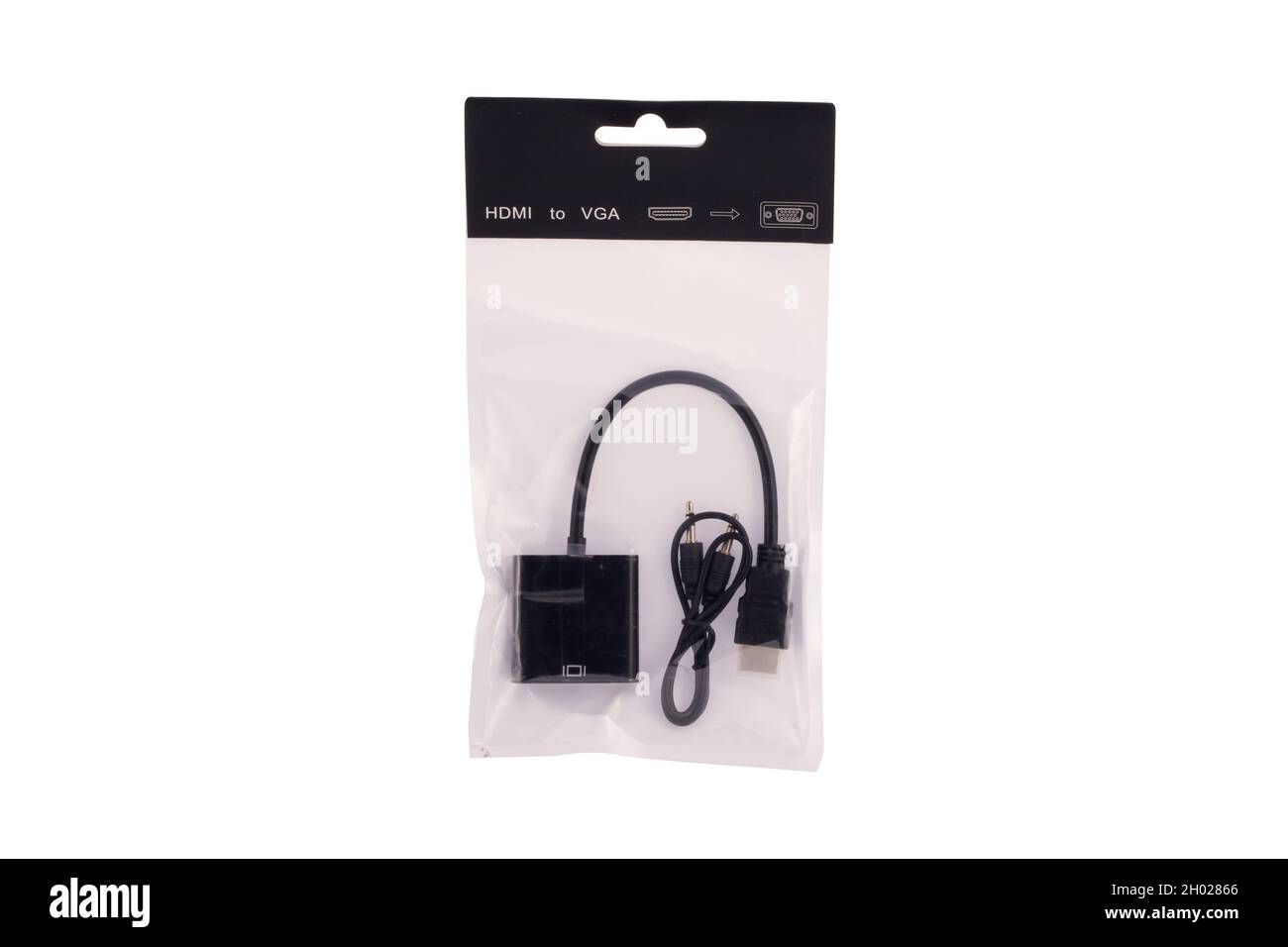 HDMI-zu-VGA-Konverter auf weißem Hintergrund Stockfoto