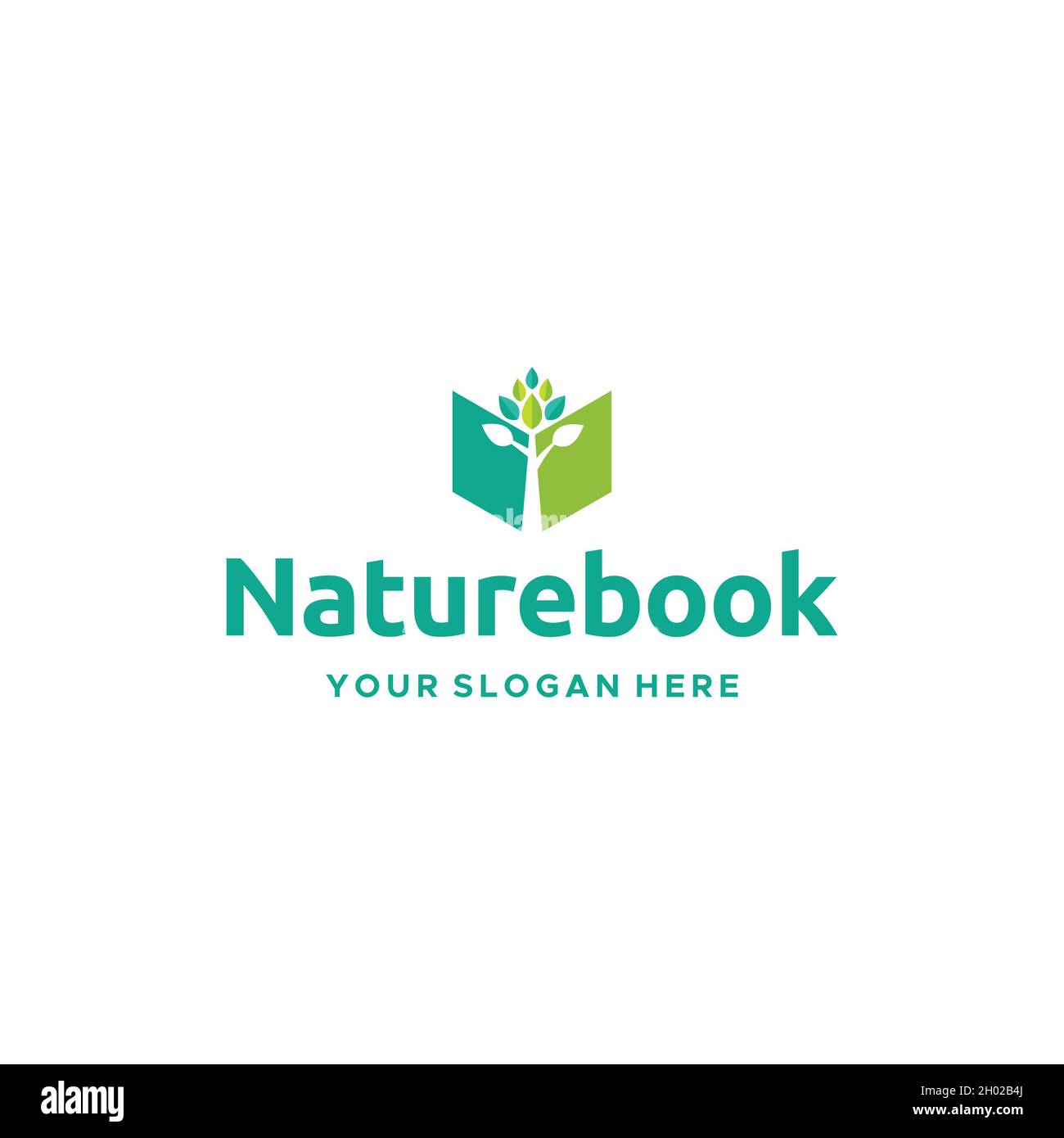 Modernes Naturbuch Blätter Pflanzen Baum Logo-Design Stock Vektor