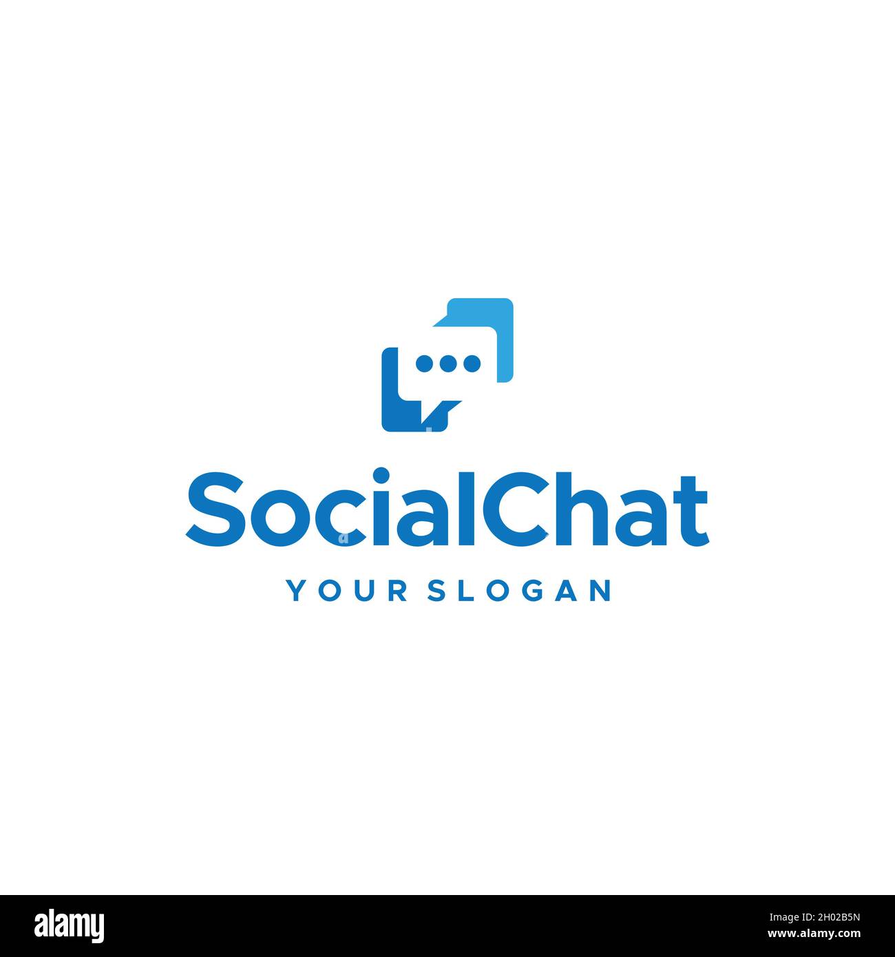 Modernes Social Chat Messenger Talking Logo Design Stock Vektor