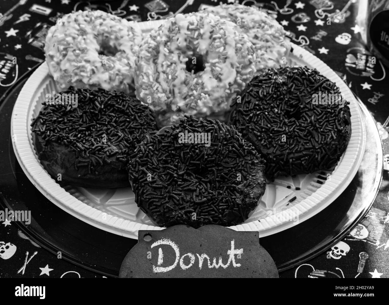 Nahaufnahme eines echten veganen Donuts Stockfoto