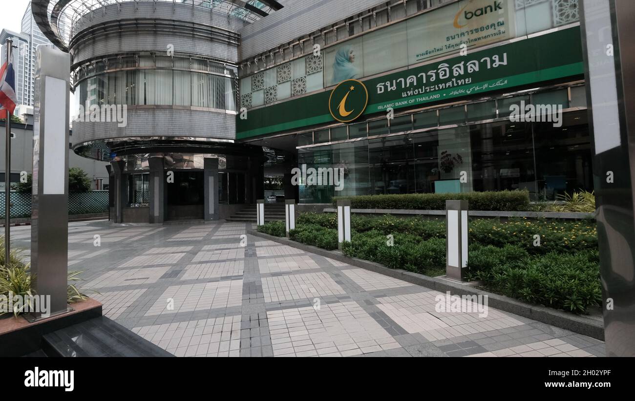 Bank an der Asoke Road Sukhumvit Soi 21 Bangkok Thailand Stockfoto