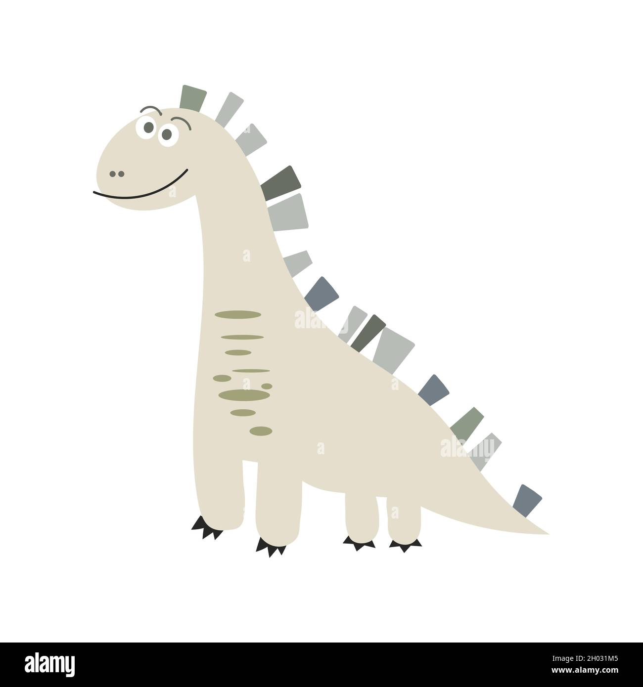 Kleine Diplodocus. Niedliche Cartoon-Dinosaurier auf weiß Stock Vektor
