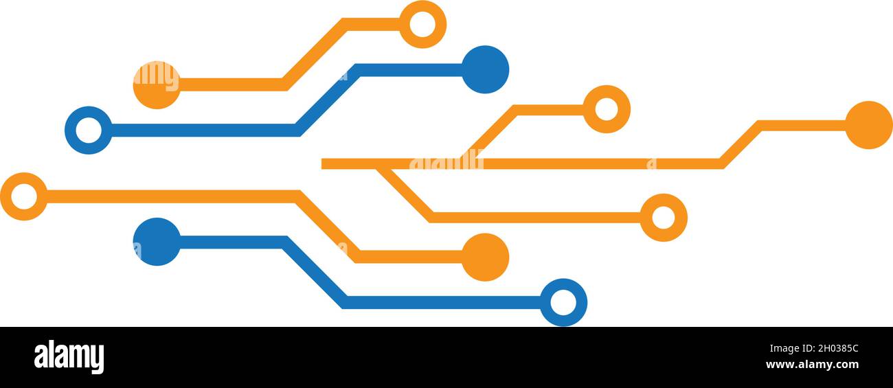 Vektorvorlage für das Logo der Schaltungstechnik Stock Vektor
