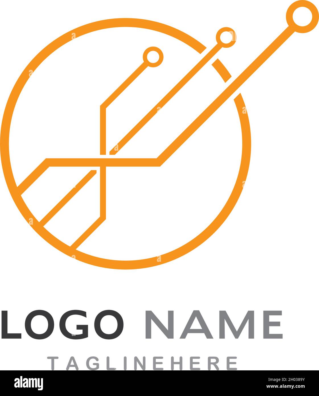 Vektorvorlage für das Logo der Schaltungstechnik Stock Vektor