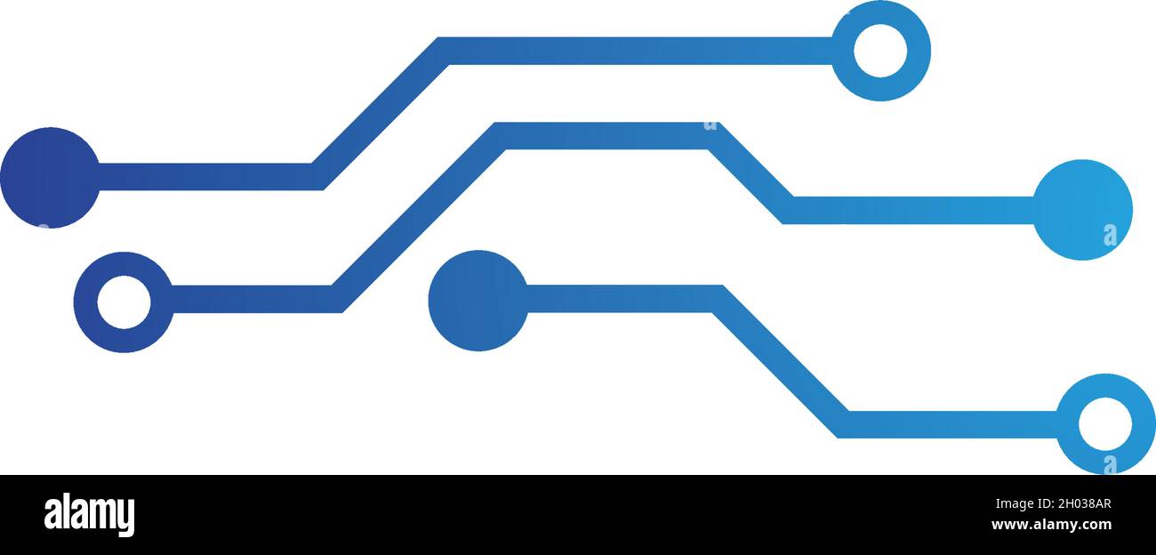 Vektorvorlage für das Logo der Schaltungstechnik Stock Vektor