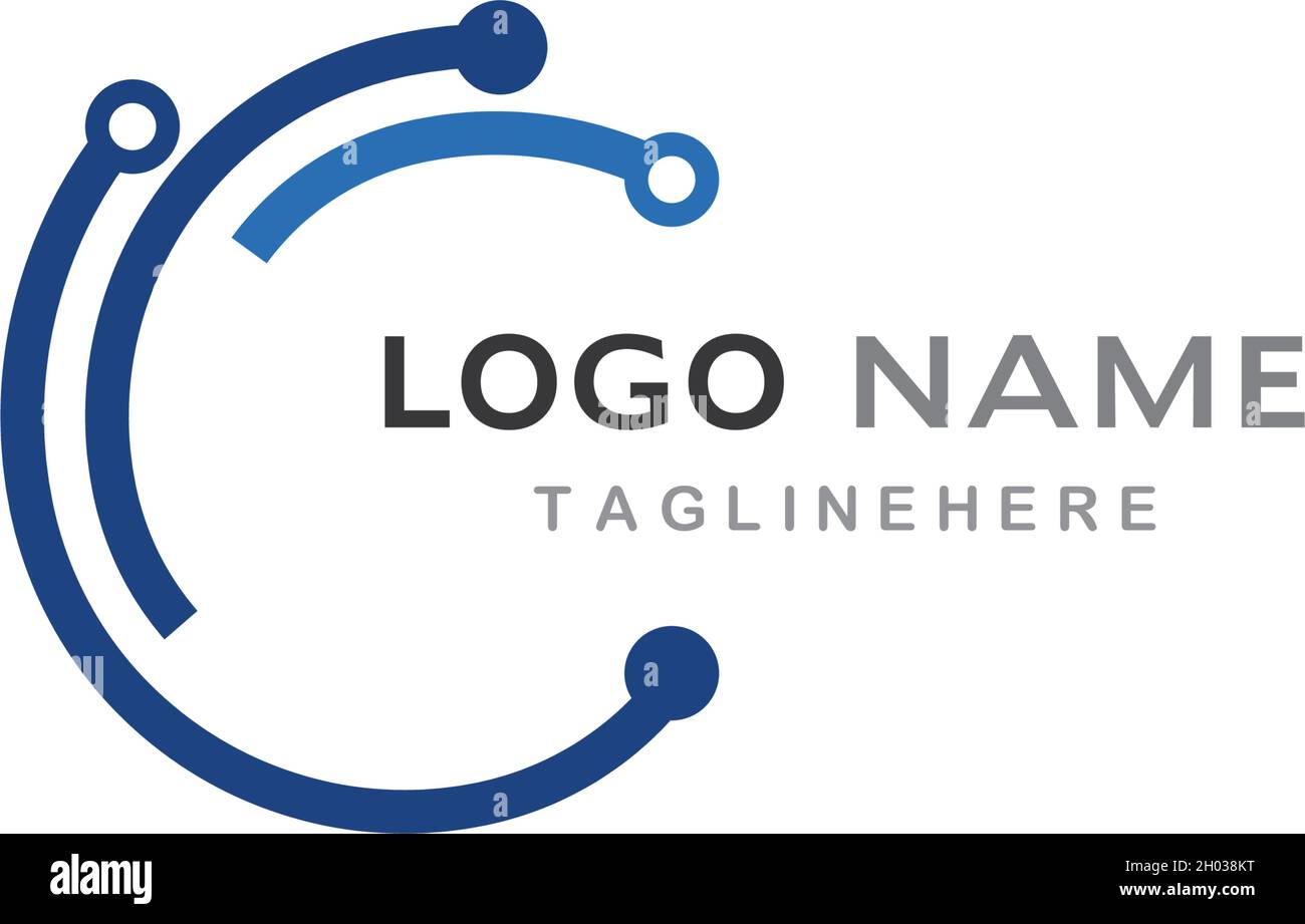 Vektorvorlage für das Logo der Schaltungstechnik Stock Vektor
