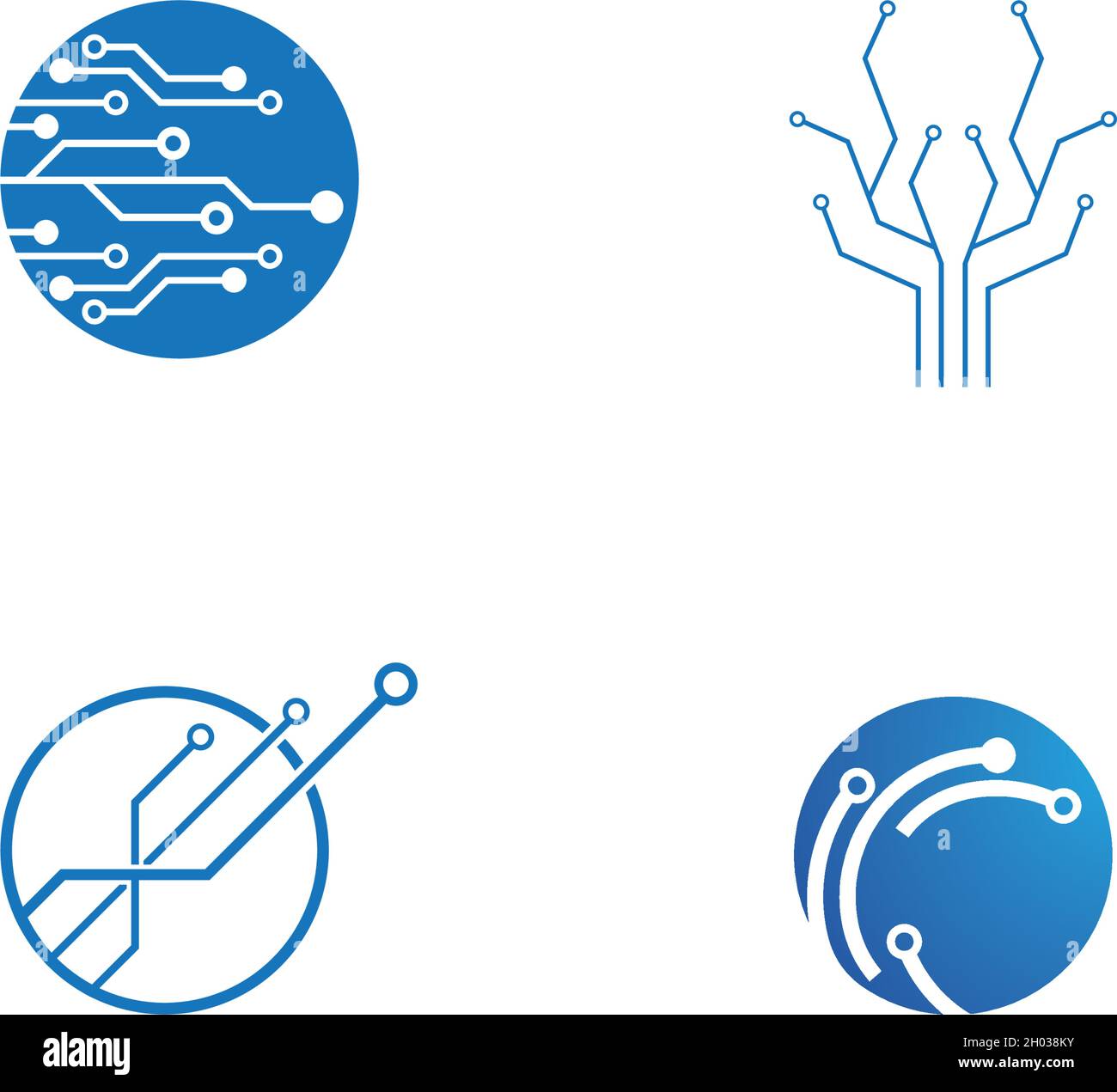 Vektorvorlage für das Logo der Schaltungstechnik Stock Vektor