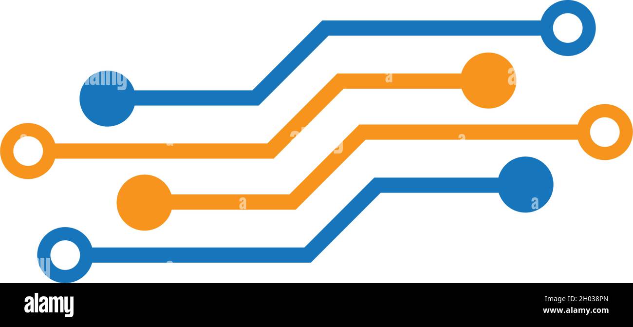 Vektorvorlage für das Logo der Schaltungstechnik Stock Vektor