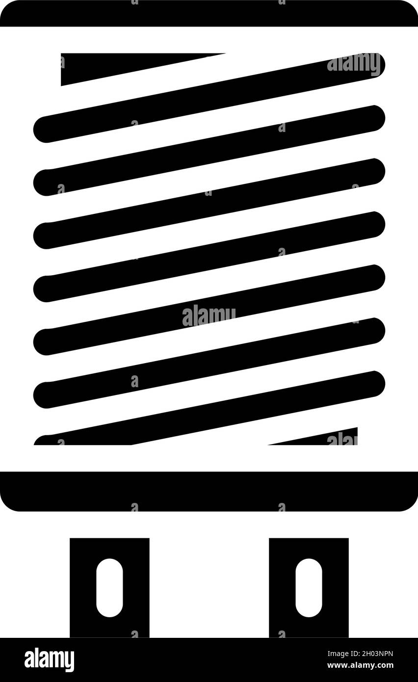 Vektorgrafik des Symbols für die elektromagnetische Glyphe der Spule Stock Vektor
