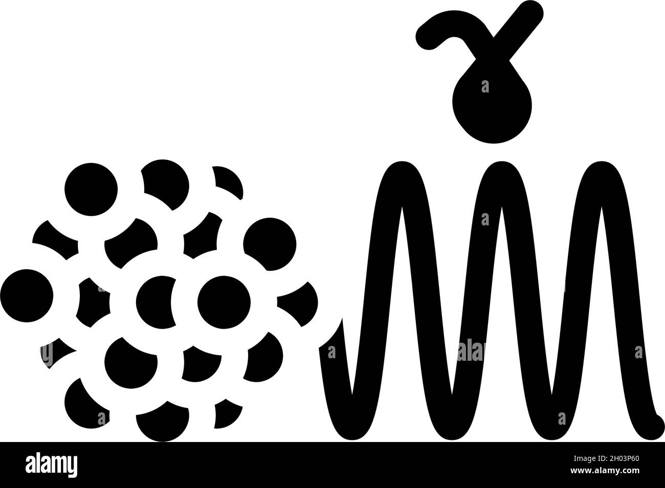 Abbildung des Symbols „elektromagnetische Wellen“ für Glyphen Stock Vektor