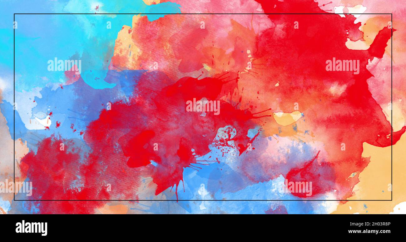 Bild von mehrfarbiger Malerei und einem schwarzen Rahmen Stockfoto