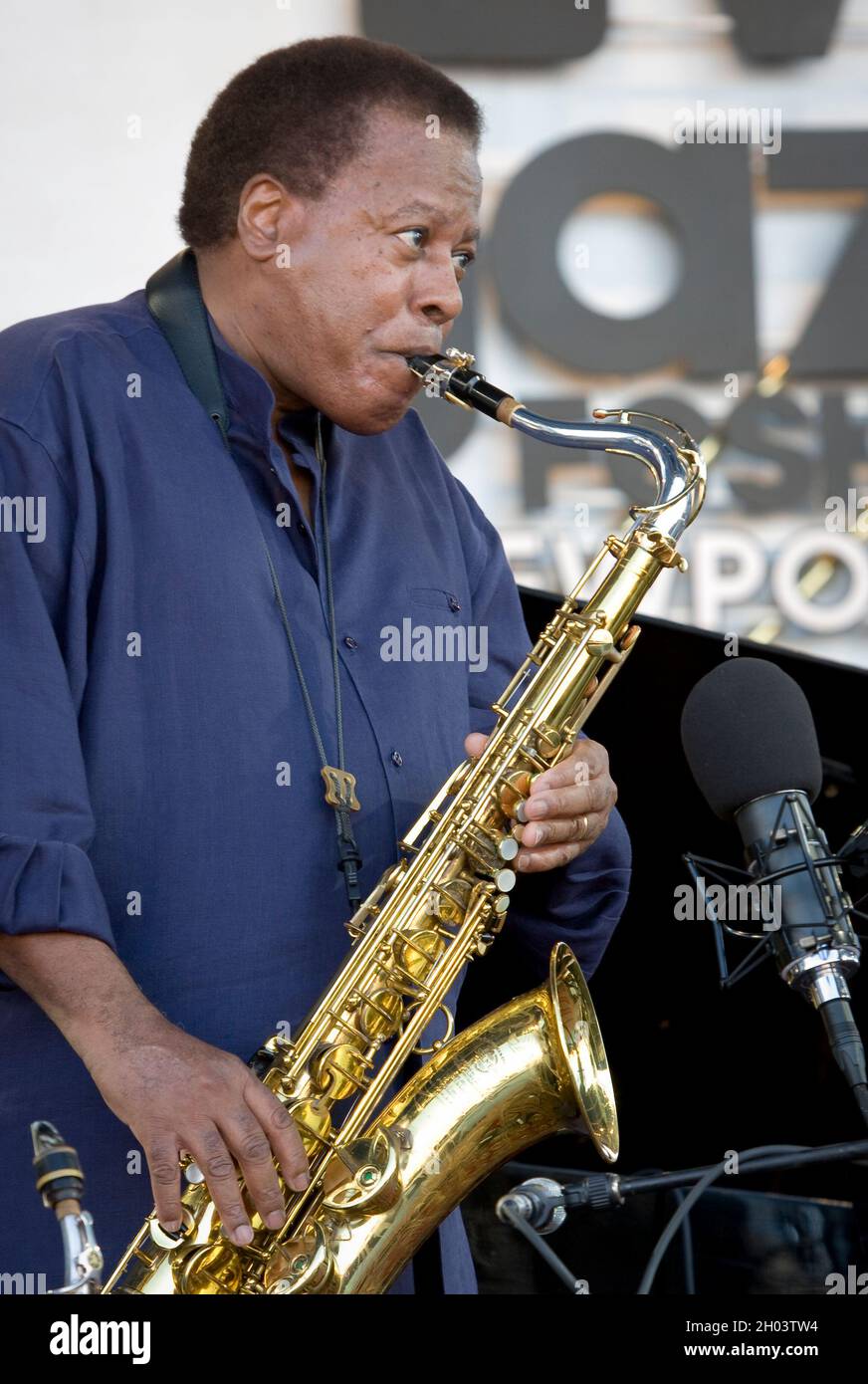 Wayne Shorter @ Newport Jazz Festival 2008, Newport RI am 9. August 2008. Quelle: Takehiko Tokiwa/AFLO/Alamy Live News Stockfoto