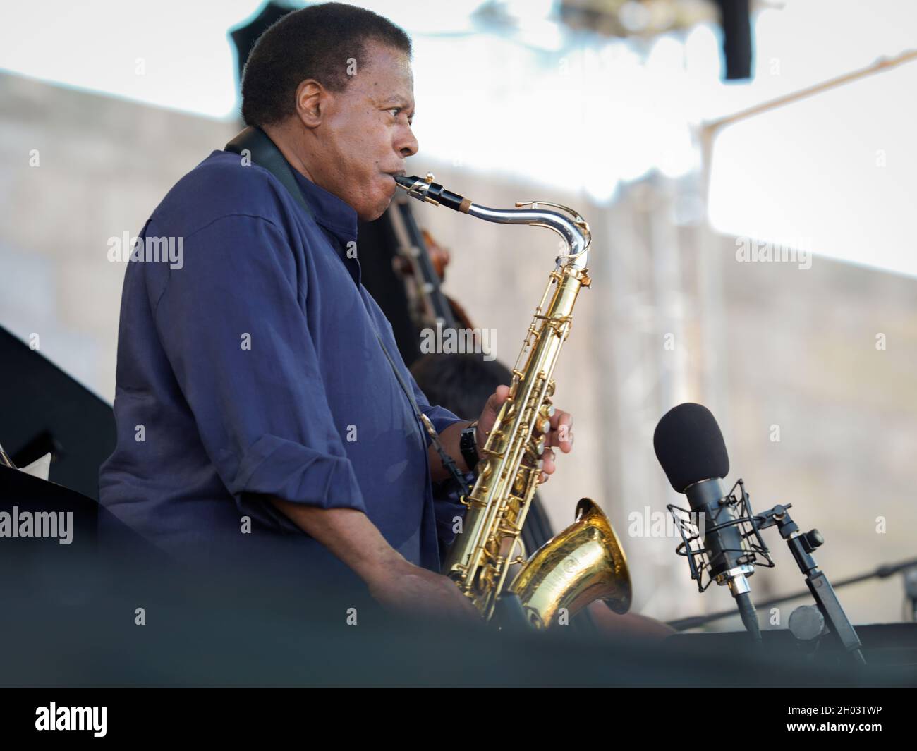 Wayne Shorter @ Newport Jazz Festival 2008, Newport RI am 9. August 2008. Quelle: Takehiko Tokiwa/AFLO/Alamy Live News Stockfoto