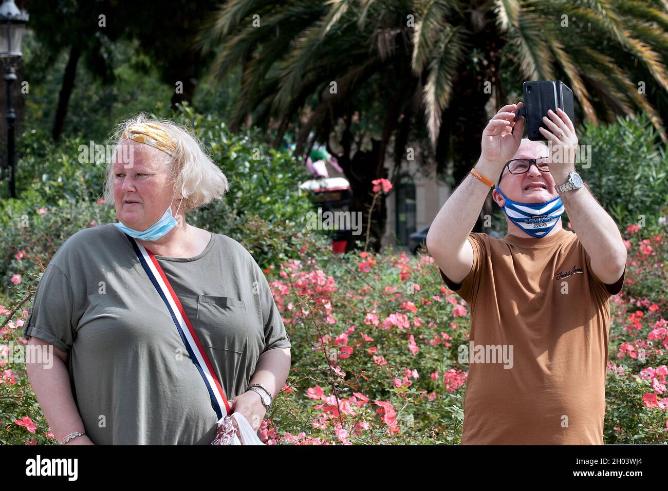Britische Touristen, Barcelona, Spanien. Stockfoto