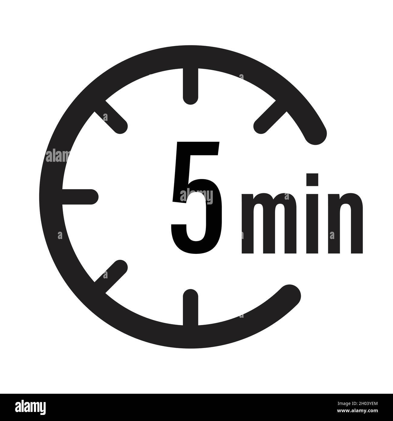 5-Minuten-Timer Countdown-Symbolvektor für Grafikdesign, Logo, Website,  Social Media, mobile App, UI-Abbildung Stock-Vektorgrafik - Alamy
