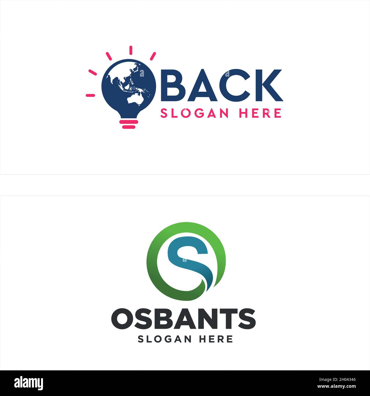 Anfangsbuchstabe S und globales Logo der Lampe Stock Vektor