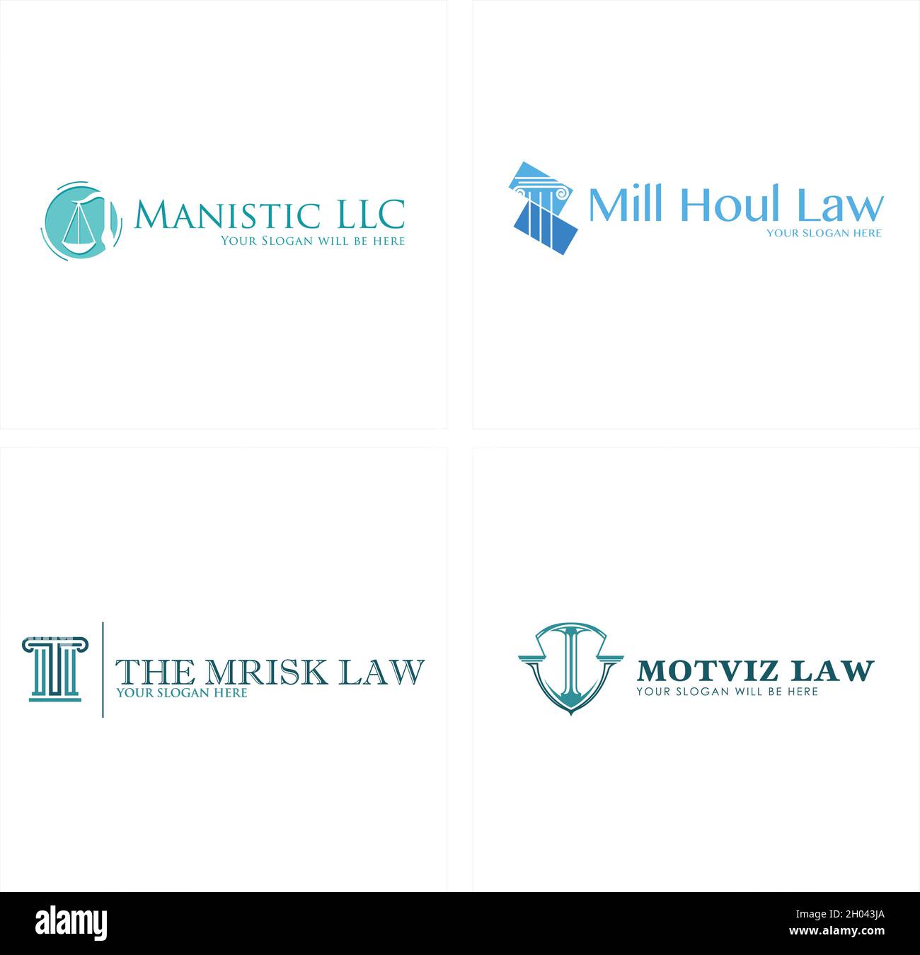 Modernes Icon Law Säule Scale Balance Logo Design Stock Vektor